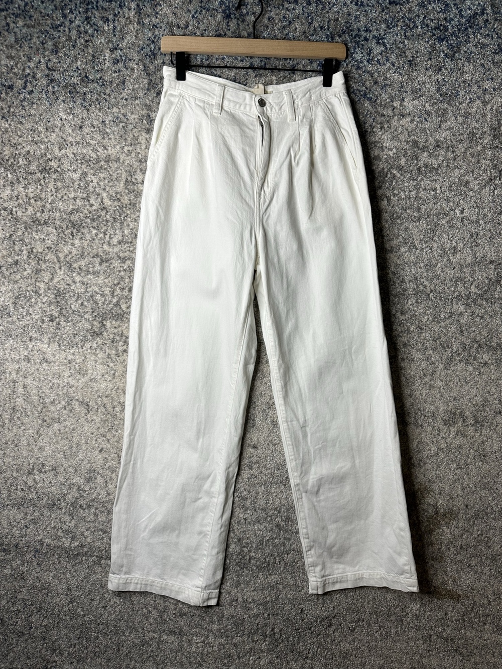 Madewell Baggy Straight Jeans Womens 26 White High Rise Relaxed Cotton Denim
